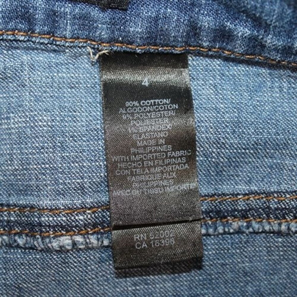 DKNY Womens Sz 4 Medium Wash Raw Edge Hem Bootcut Denim Blue Jeans - Picture 6 of 7
